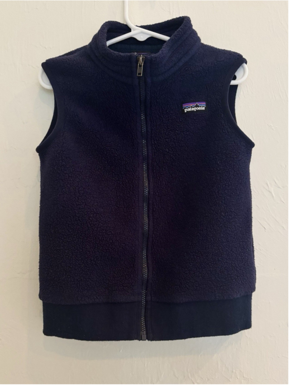Patagonia Baby Synchilla Fleece Vest Navy Blue Full Zip Toddler Size 4T Outdoor